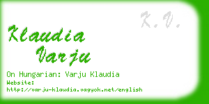 klaudia varju business card